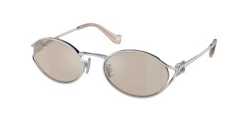 miu miu 52ys silver|Miu Miu MU 52YS 54 Dark Brown & Brass Gold Sunglasses .